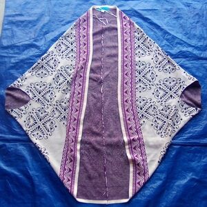 Francesca's Buttons Cardigan Purple and Cream Patterned Kimono